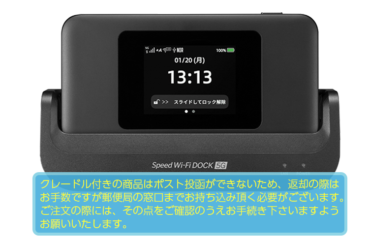Speed Wi-Fi DOCK 5G 01 クレードル付 無制限/月プラン | WiFi